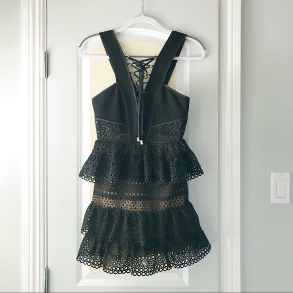 Self-Portrait Laced-Up Tiered Dress - Picture 5 of 12